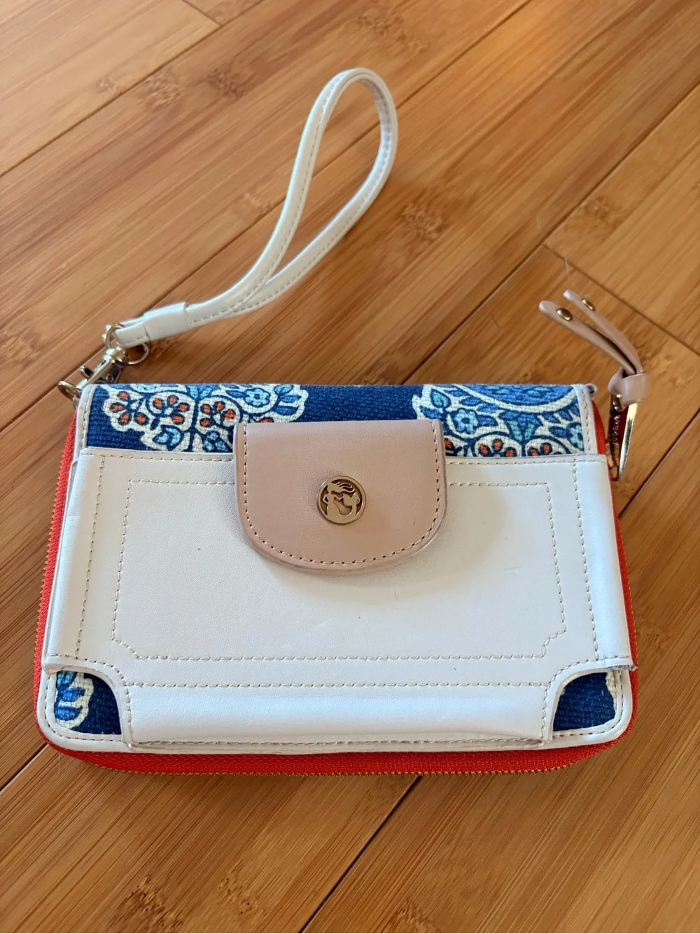 Spartina 449 White, Blue & Blush Wristlet Wallet